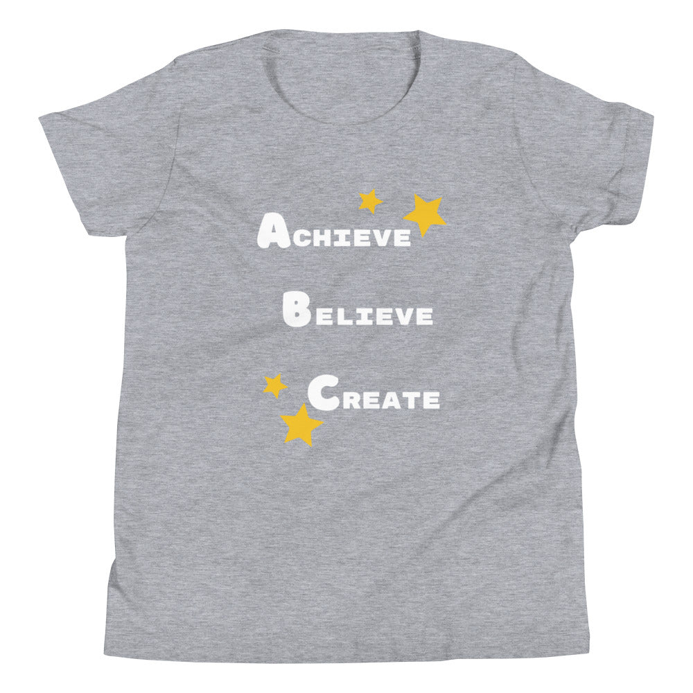 Achieve, Believe, Create - thoughful kids' shirt