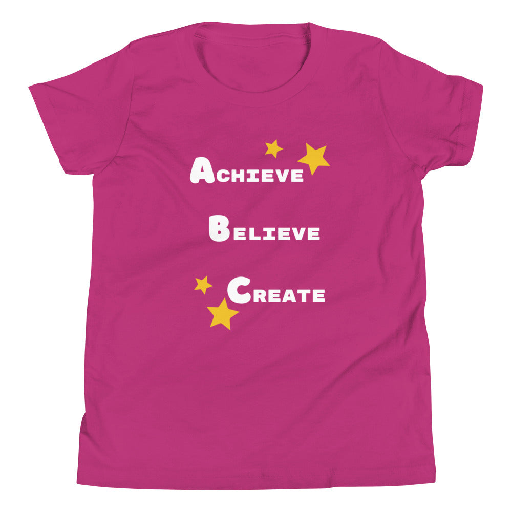 Achieve, Believe, Create - thoughful kids' shirt