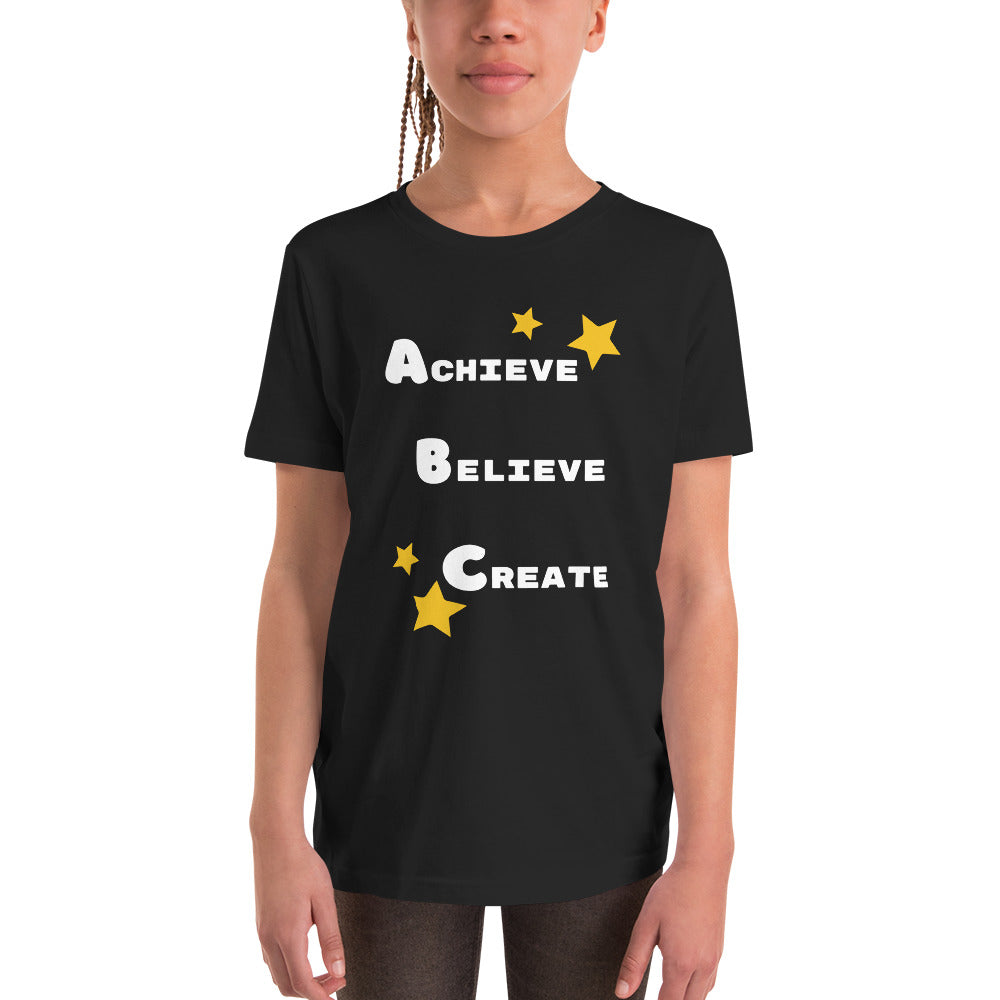 Achieve, Believe, Create - thoughful kids' shirt