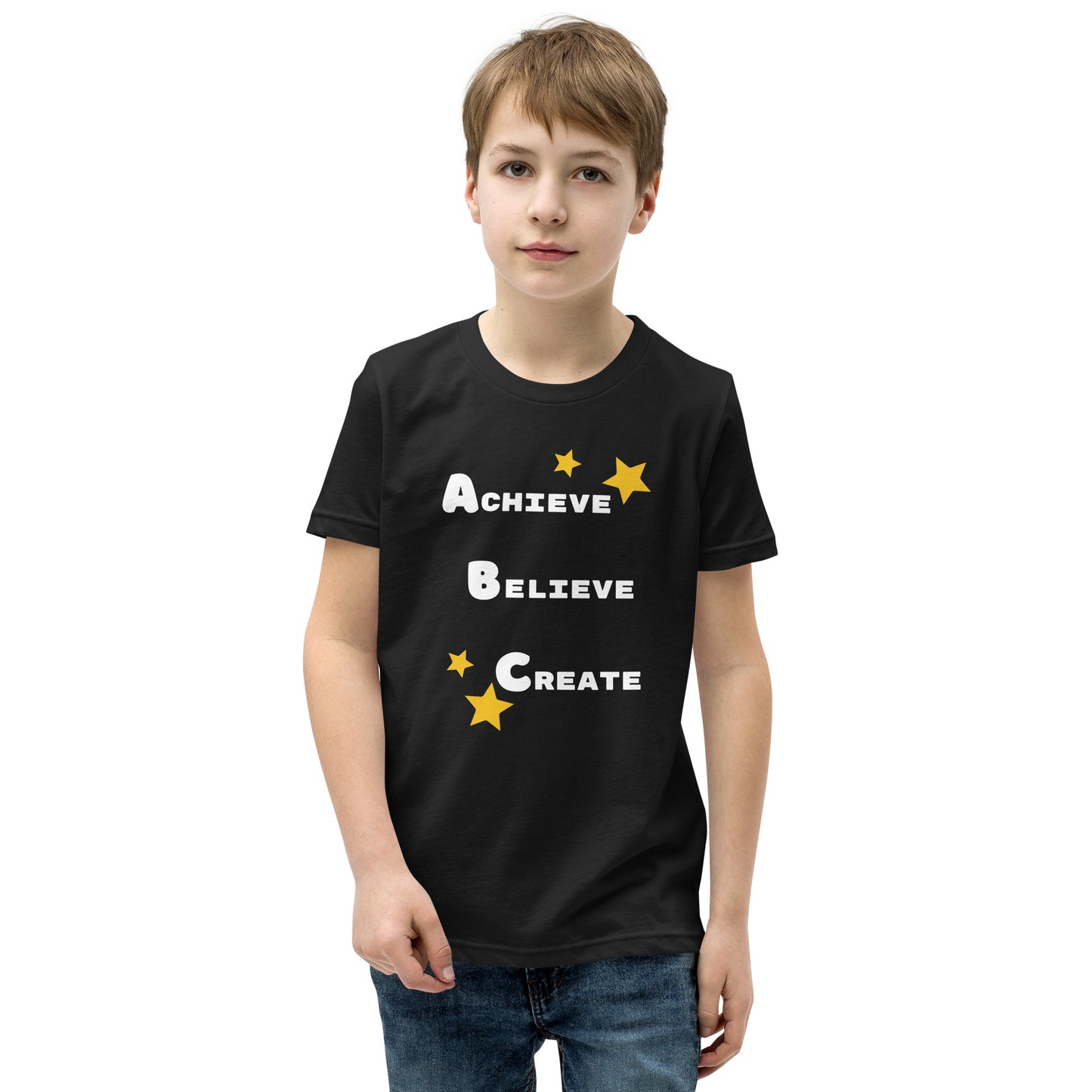 Achieve, Believe, Create - thoughful kids' shirt