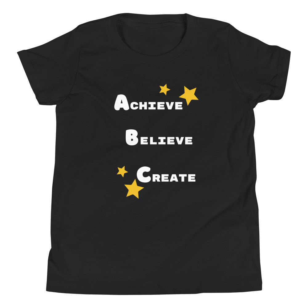 Achieve, Believe, Create - thoughful kids' shirt