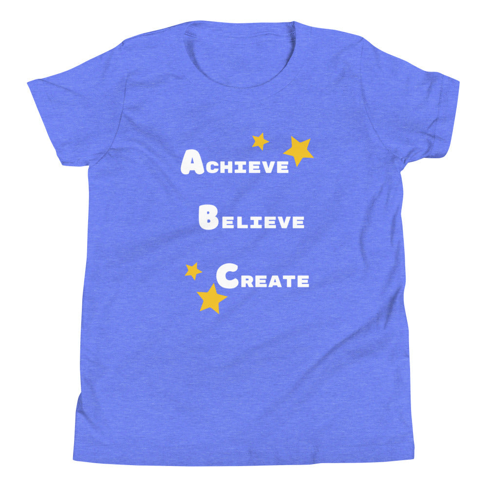 Achieve, Believe, Create - thoughful kids' shirt