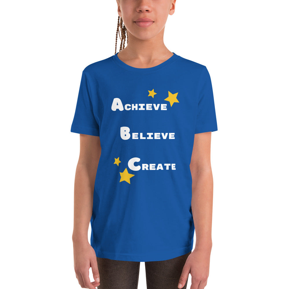 Achieve, Believe, Create - thoughful kids' shirt