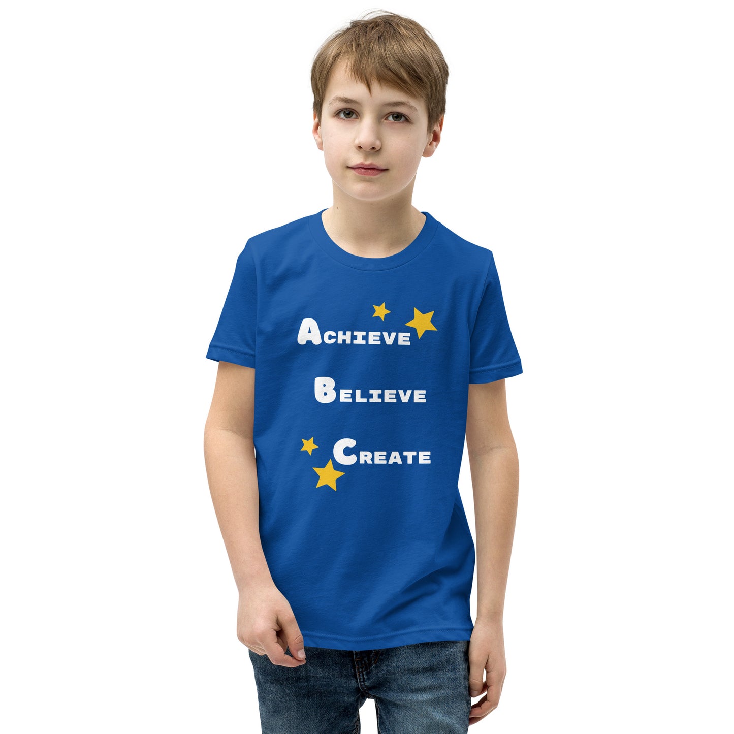 Achieve, Believe, Create - thoughful kids' shirt